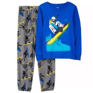 Carter’s Boys Winter Snowboard Shirt and Pants Pajamas